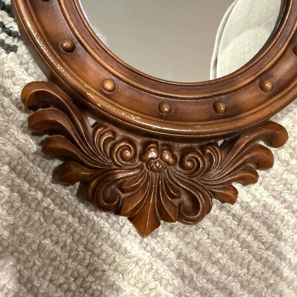 Vintage Federal Eagle Wall Mirror Ornate Carved Frame Colonial Style